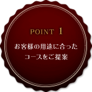 お客様の用途に合ったコースをご提案